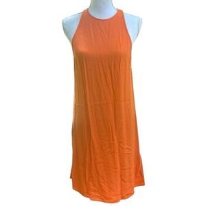 BA&SH Paris Fiam Orange Halter Midi Dress Size M Flow Tank Shift Style